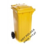 Pojemnik na odpady - 120L - żółty
