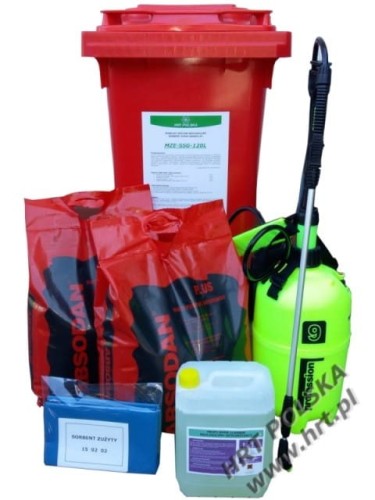 MZE-SSG+D-120L - mobilny zestaw ekologiczny - sorbent sypki granulat + dyspergent - 120L
