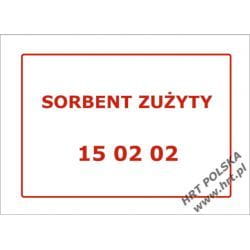 Samoprzylepna etykieta kodu odpadu 15 02 02 - 1 szt.